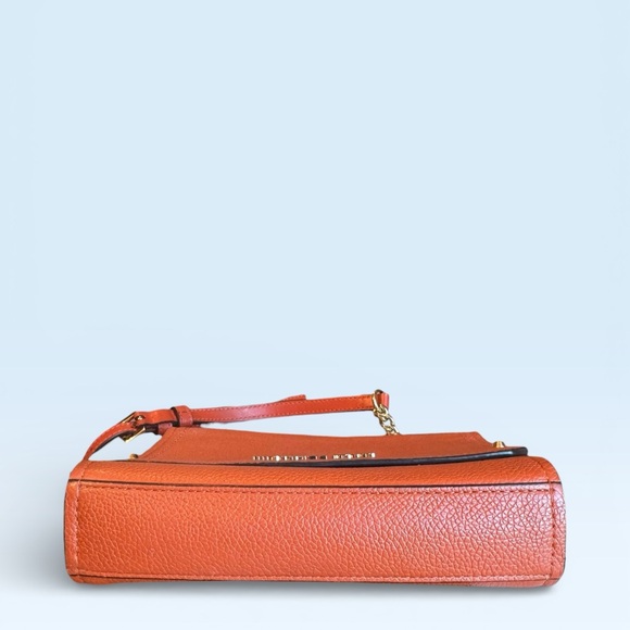 MMK Hayes Clutch Crossbody Orange Pebbled Leather Small - Picture 3 of 7